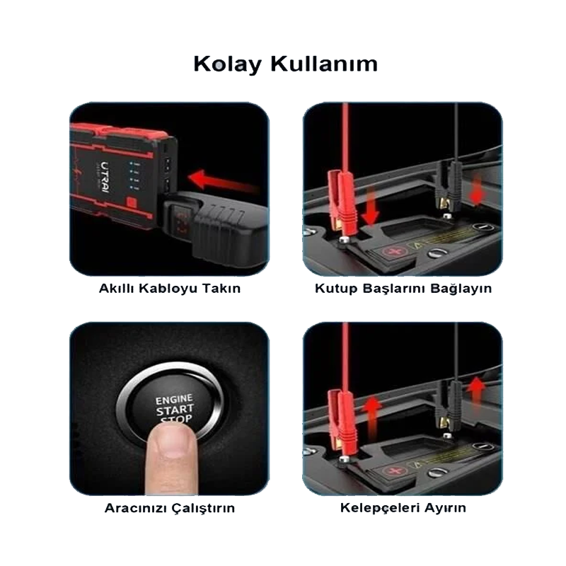 i-TİNG 5-in-1 Akıllı Araç Seti | Süpürge + Yıkama + Lastik Kompresör + Akü Takviye + Powerbank										