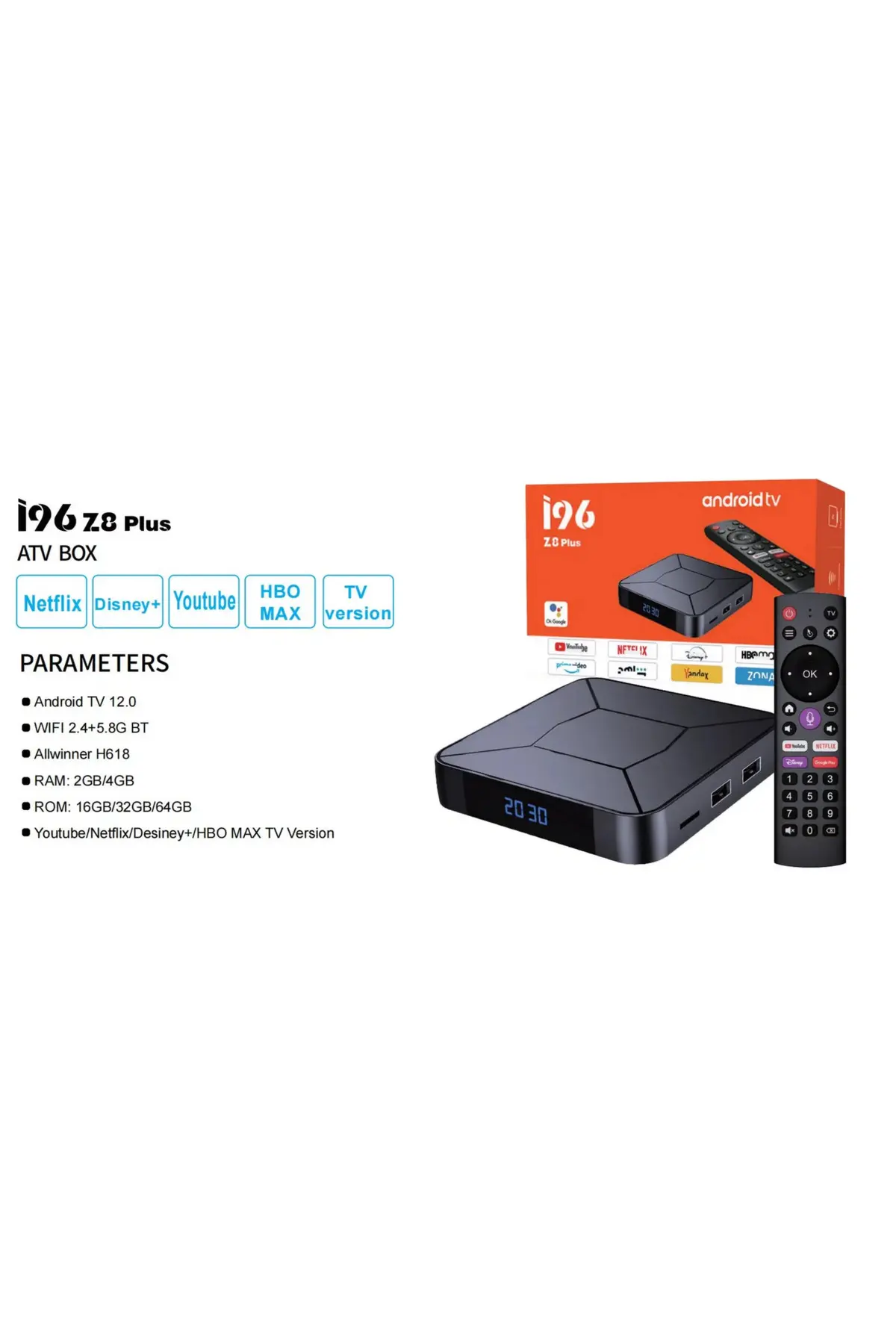 İ96 Z8 Plus 4K Android TV 2GB Ram-16GB Hafıza 