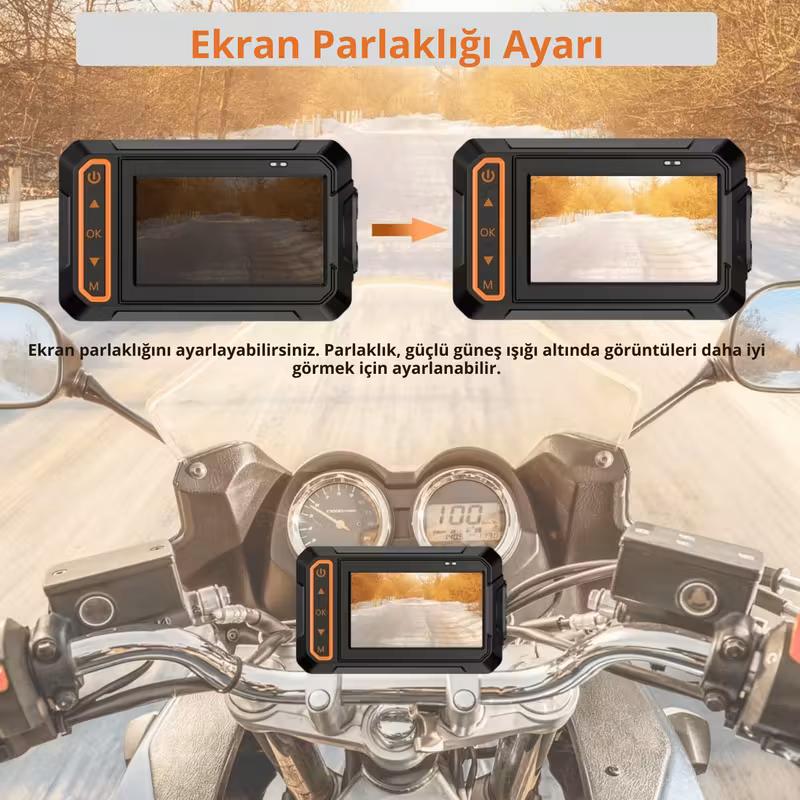 Su Geçirmez Çift Motosiklet Kamerası – 1080P Ön & Arka, 155° Geniş Açı, WiFi & GPS Destekli
