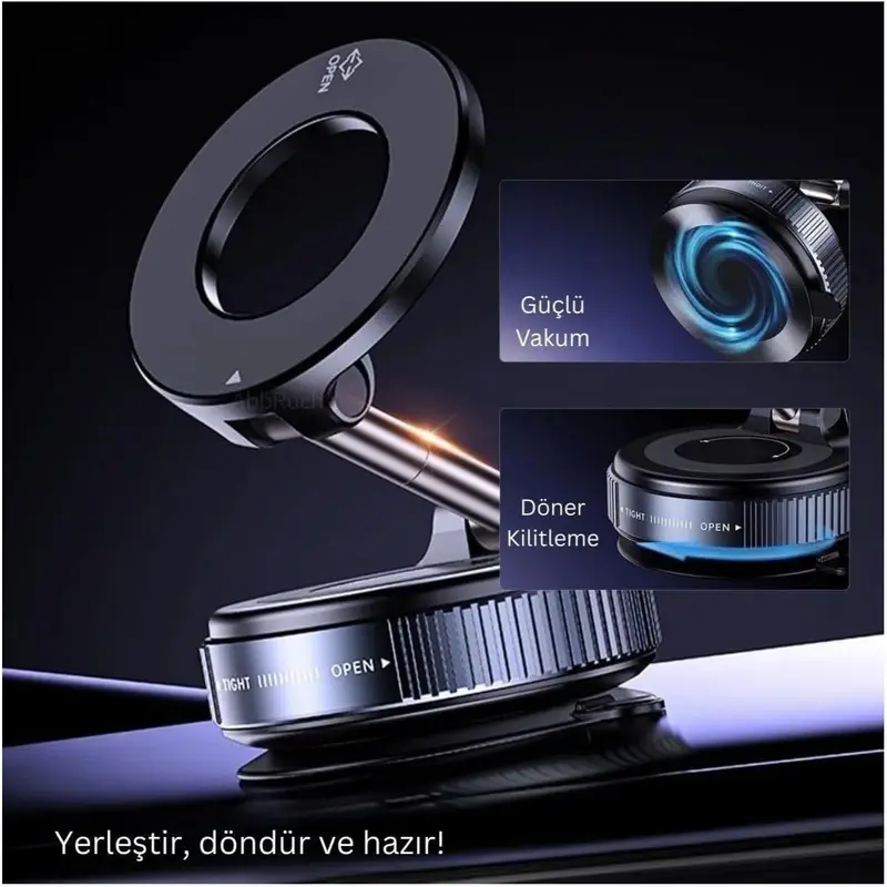 Telefon Tutucu Tüm Yüzeylerle Uyumlu Vakumlu Sökülebilir